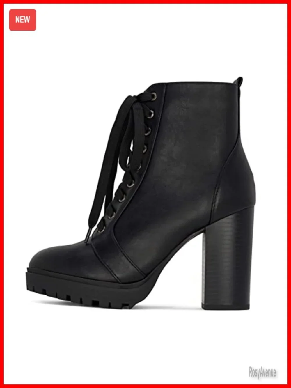 Women's Combat Lug Sole Stacked Heel Lace Up Ankle Booties